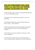 ESCO AIR CONDITIONING FINAL EXAM PAPER 2026 QUESTIONS AND VERIFIED ANSWERS GUARANTEED PASS SCORE