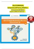 SOLUTION MANUAL For Entrepreneurial Finance&comma; 7th Edition by J&period; Chris Leach&comma; Ronald W&period; Melicher&comma; Chapters 1 - 16&comma; Complete With CAPSTONE CASES