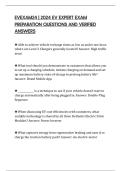 EVEXAM24 &vert; 2024 EV EXPERT EXAM PREPARATION QUESTIONS AND VERIFIED ANSWERS