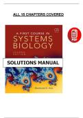 A First Course in Systems Biology &lpar;2nd Edition&comma; 2017&rpar; &ndash; Solutions Manual
