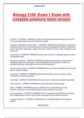 Biology 2100 -Exam 1 Exam with complete solutions latest version&period;