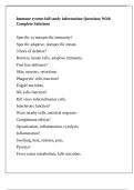 Immune system full study information Questions With Complete Solutions