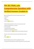 FIN 301 FINAL unlv Comprehensive Questions with Verified Answers Graded A&plus;