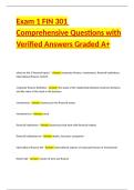 Exam 1 FIN 301 Comprehensive Questions with Verified Answers Graded A&plus;