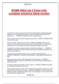 BCMB 406A Lab 2 Exam with complete solutions latest version&period;