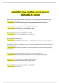 Adult BLS Quiz &ndash; Complete Study Guide with Actual Exam Questions & Correct Answers &lpar;2024&sol;2025&rpar; &vert; Verified A&plus; Material