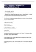 HIV &sol; HVA QUESTIONS WELL ANSWERED GRADED
