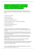 Engage Fundamentals&colon; Informatics Study Guide Questions and Actual Answers 2025-2026 Updated&period;