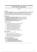 NUR 190 Psychiatric-Mental Health Nursing Final Exam &lpar;2025&sol;2026&rpar; &mdash; Real 130 Questions & Answers with Rationales &lpar;Comprehensive Assessment&comma; DSM-5-TR Aligned&rpar;