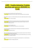 AHIP &ndash; Nondiscrimination Training Questions with Verified Answers &vert; Already Graded A&plus;