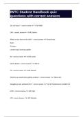 IWTC Student Handbook quiz questions with correct answers