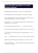 MTS Test IWTC questions & correct answers passed