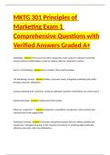 MKTG 301 Principles of Marketing Exam 1 Comprehensive Questions with Verified Answers Graded A&plus;