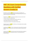 MKT 301 Exam Comprehensive Questions with Verified Answers Graded A&plus;