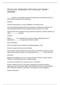PSYCH 304- RESEARCH PSYCHOLOGY EXAM 1 QUIZZES