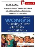 TEST BANK &vert; Wong&rsquo;s Nursing Care of Infants and Children&comma; 12th Edition by Marilyn J&period; Hockenberry &vert; Chapters 1&ndash;34 &vert; Complete Bundle