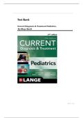 TEST BANK FOR CURRENT Diagnosis & Treatment Pediatrics&comma; 27th Edition &lpar;Current Pediatric Diagnosis & Treatment&rpar; 27th Edition by Maya Bunik&comma; Myron J&period; Levin&comma; Mark J&period; Abzug & Teri L&period; Schreiner &comma; ISBN&colon; 9781265739898 Chapters 1-46 &vert;All Chapters Verified&vert; Guide