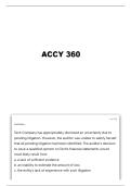 ACCY 360 FINAL EXAM MC QUESTIONS AND VERIFIED ANSWERS