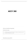 ACCY 360 EXAM 2 QUESTIONS AND VERIFIED ANSWERS
