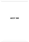 ACCY 360 FINAL EXAM MC QUESTIONS AND VERIFIED ANSWERS