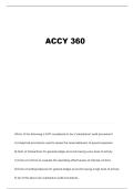 NIU ACCY 360 FINAL EXAM STUDY SET QUESTIONS AND VERIFIED ANSWERS