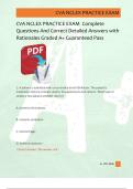 CVA NCLEX PRACTICE EXAM  Complete  Questions And Correct Detailed Answers with  Rationales Graded A&plus; Guaranteed Pass  