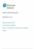 2025 Pearson Edexcel AS Economics A Mark Scheme Paper 1 &lpar;8EC0&sol;01&colon; Introduction to Markets and Market Failure&rpar;