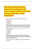 NSG 1530 Foundational Physical  Assessment Exam Questions And  Correct Answers &lpar;Verified Answers&rpar; Plus  Rationales 2026 Q&A &vert; Instant  Download Pdf