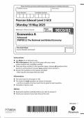 2025 Pearson Edexcel A Economics A Paper 2 &lpar;9EC0&sol;02&colon; The National and Global Economy