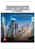 Accounting for Decision Making and Control &lpar;10th Edition&rpar; by Jerald Zimmerman &ndash; Complete Test Bank with Answers