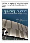 Test Bank for Engineering Economics&colon; Financial Decision Making for Engineers &lpar;Canadian 6th Edition&rpar; &ndash; Complete Collection