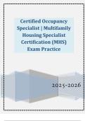 Certified Occupancy Specialist &vert; Multifamily Housing Specialist Certification &lpar;MHS&rpar; Exam Practice 