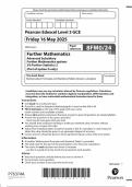 Pearson Edexcel Level 3 GCE Further Mathematics paper 24 2025 &lpar;8FM0&sol;24&colon; Further Statistics 1 part of option g only&rpar;