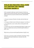 EVOLVE HESI PEDIATRICS FINAL PAPER 2026 QUESTIONS AND VERIFIED SOLUTIONS GRADED A&plus;