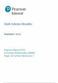 Pearson Edexcel Level 3 GCE Further Mathematics paper 25 2025 mark scheme  &lpar;8FM0&sol;25&colon; Further mechanics 1 Part of options C&comma; E&comma; H and J&rpar;