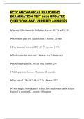 FCTC MECHANICAL REASONING EXAMINATION TEST 2026 UPDATED QUESTIONS AND VERIFIED ANSWERS