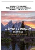 Auditing and Assurance Services &lpar;11th Edition&rpar; by William F&period; Messier &ndash; Complete Test Bank with Answers