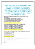 NPCE &lpar;NATIONAL PILATES CERTIFICATION  EXAM&rpar; FINAL 2025&sol;2026 WITH ACTUAL  CORRECT QUESTIONS AND VERIFIED  DETAILED ANSWERS &vert;CURRENTLY TESTING  QUESTIONS AND SOLUTIONS&vert;ALREADY  GRADED A&plus;&vert;NEWEST&vert;BRAND NEW VERSION   &excl;&excl;&vert;GUARANTEED PASS
