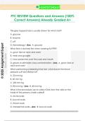 PTC REVIEW Questions and Answers &lpar;100&percnt;  Correct Answers&rpar; Already Graded A&plus; 