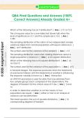 QBA Final Questions and Answers &lpar;100&percnt;  Correct Answers&rpar; Already Graded A&plus; 