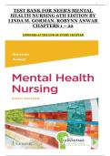 Neeb&rsquo;s Mental Health Nursing &lpar;6th Edition&rpar; by Linda M&period; Gorman and Robynn Anwar &ndash; Complete Test Bank &lpar;Chapters 1&ndash;22&rpar; with Answers