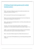 PCM Exam Study Guide questions with verified detailed answers