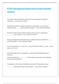PCM Training Final Exam with accurate detailed answers
