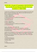 NUR 354 - Exam 4 Cumulative QUESTIONS &lpar;Varcarolis Psych-Mental Health Nursing&rpar; Graded A&plus; 2025-2026