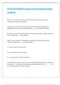 PCM TRAINING Exam with verified detailed answers