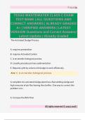 TEXAS WASTEWATER CLASS C EXAM  TEST BANK &vert; ALL QUESTIONS AND  CORRECT ANSWERS &vert; ALREADY GRADED  A&plus; &vert; VERIFIED ANSWERS &vert; LATEST  VERSION Questions and Correct Answers&sol;  Latest Update &sol; Already Graded
