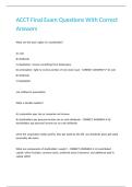 ACCT Final Exam Questions With Correct Answers&period;