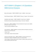 ACCT EXAM 1 &lpar;Chapters 1-4&rpar; Questions With Correct Answers