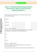 Saylor - Principles of Marketing Questions  and Answers &lpar;100&percnt; Correct Answers&rpar;  Already Graded A&plus; 
