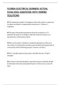 FLORIDA ELECTRICAL BUSINESS ACTUAL EXAM 2026 QUESTIONS WITH VERIFIED SOLUTIONS